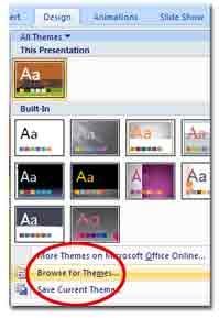 find new design themes for powerpoint 2007