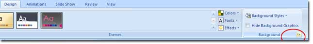 format a background in powerpoint 2007